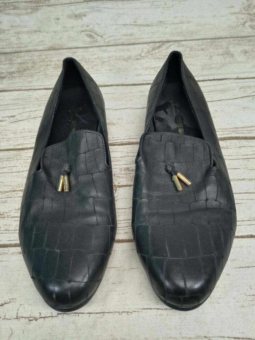 Giuseppe Zanotti Black Leather Loafers Size 42